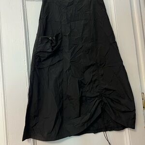 Cargo Black Skirt with Adjustable Rouching Detail, Never Worn